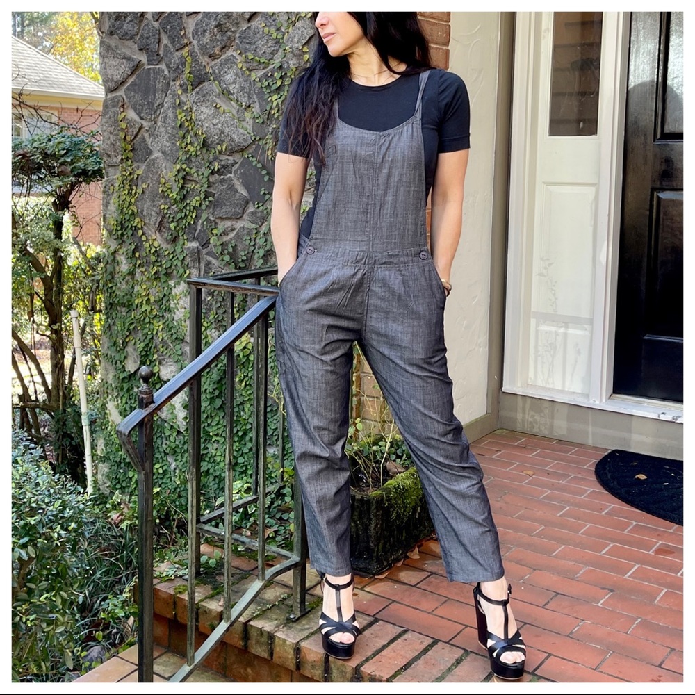 Retro chic side pockets overalls jumpsuit
